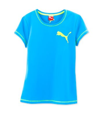 PUMA® Girls' 2T-6X Ocean Blue Performance Tee