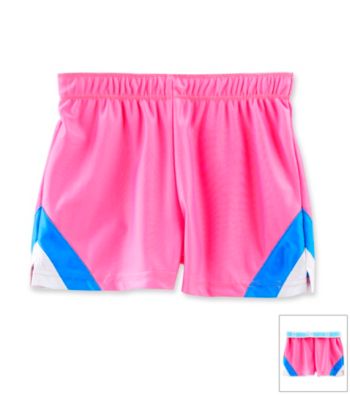 PUMA® Girls' 2T-6X Pink/Blue Foldover Dazzle Shorts