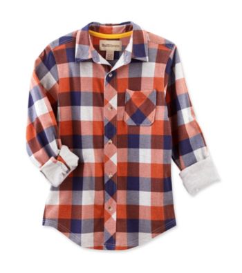 Ruff Hewn Boys' 8-20 Orange Jewel Long Sleeve Plaid Shirt