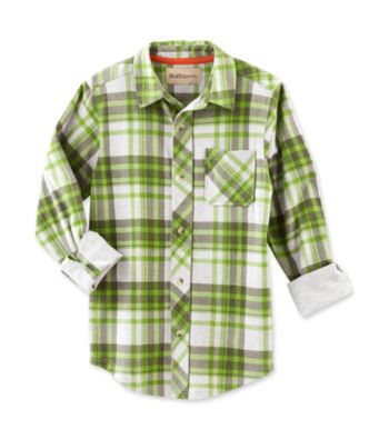 Ruff Hewn Boys' 8-20 Blarney Green Long Sleeve Plaid Shirt