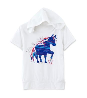 Mambo® Girls' 7-16 Classic White Horse Short Sleeve Hoodie Tee
