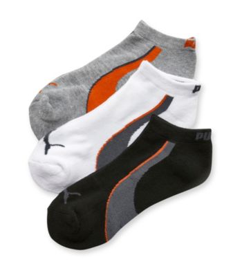 PUMA® Black/Grey/White 3-pk. Low Cut Terry Socks