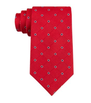 Izod® Men's Red 'Walton' Grid Silk Tie