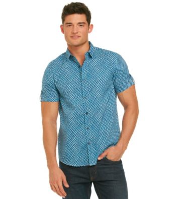 Guess Men's High Tide Blue Short Sleeve 