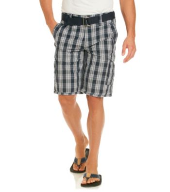 DKNY JEANS® Men's Deep Night Exploded Plaid Cargo Short