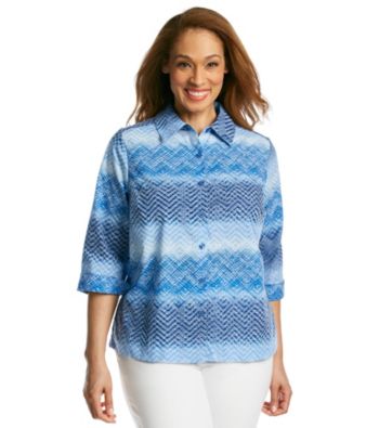 Studio Works® Plus Size Button Down Zig-Zag Shirt