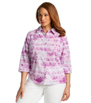 Studio Works® Plus Size Button Down Paisley Tie-Dye Print Shirt