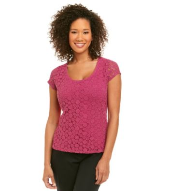 Skye's The Limit® Scoopneck Lace Front Top