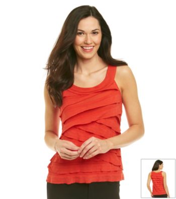 AGB® Scoopneck Tiered Ruffle Top