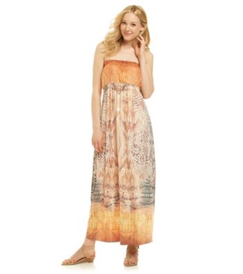 Oneworld® Strapless Snake Print Maxi Dress