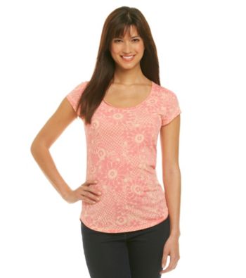 Calvin Klein Jeans Scoopneck Floral Lace Print Tee