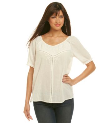 Nine West Vintage America Collection® V-Neck Katie Embroidered Peasant Top