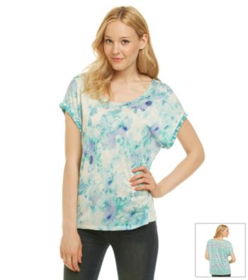 Nine West Vintage America Collection® Scoopneck Freesia Floral Print Tee