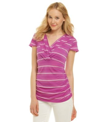 Nine West Jeans® Zoey Surplice Knot-Neck Striped Tee