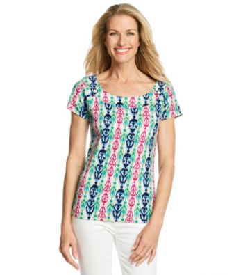 Rafaella® Marylin With Button Detail Carigan Print Top