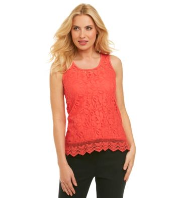Cable & Gauge Crochet Trim Lace Tank