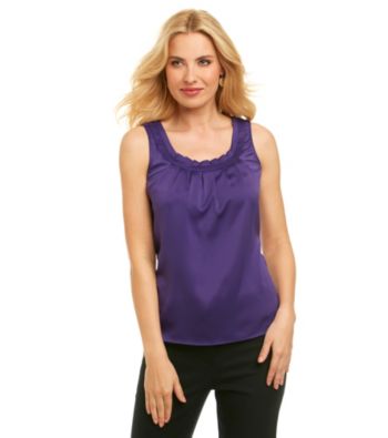Anne Klein® Pleat Neck Blouse