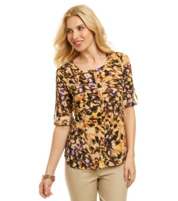 Anne Klein® Multi Camo Print Camp Shirt