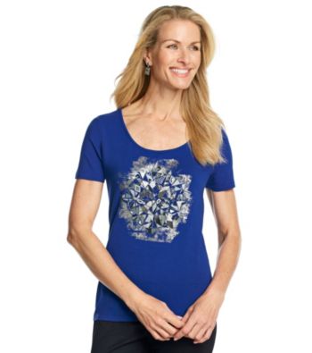 Laura Ashley® Embellished Fragment Print Tee