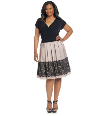 S.L. Fashions Plus Size Surplice Party Dress