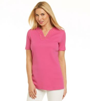 Rafaella® Petites' V-Neck With Embellishment