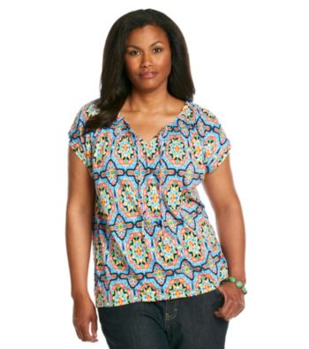 Jones New York Sport® Plus Size Extended Shoulder with Drawstring Top