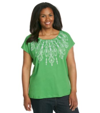Jones New York Sport® Plus Size Embroidered Scoopneck Top