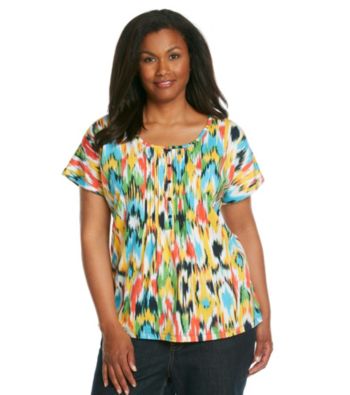 Jones New York Sport® Plus Size Pintuck Printed Top