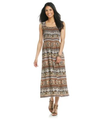 Notations® Petites' Smocked Print Dress