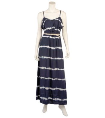 A. Byer Juniors' Belted Tie Dye Maxi Dress Women's