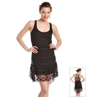 Eyeshadow® Juniors' Allover Tiered Lace Dress