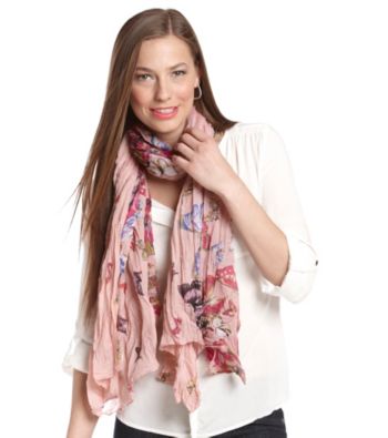 The Accessory Collective Juniors' Butterfly Print Scarf
