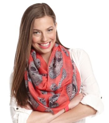 The Accessory Collective Juniors' Skull Print Scarf