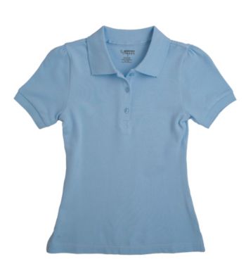 French Toast® Girls' 4-16 Blue Short Sleeve Stretch Pique Polo