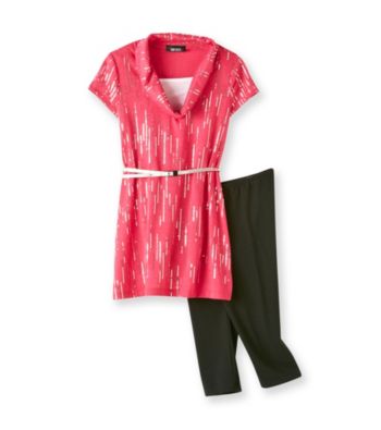 Amy Byer Girls' 7-16 Falling Sequins Cowlneck Set