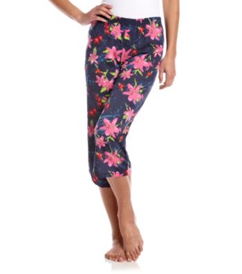 Sleep Riot™ Knit Capri - Navy Blue Floral