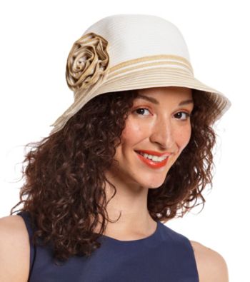 August Accessories® Bright Striped Cloche