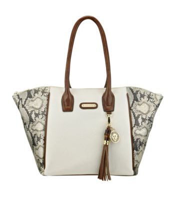AK Anne Klein® Grey/Black Snake Charm Medium Satchel