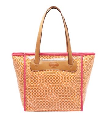 Fossil® Orange Geometric Print Key-Per Shopper
