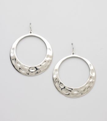 Erica Lyons® Silvertone Drop Hoop Pierced Earrings