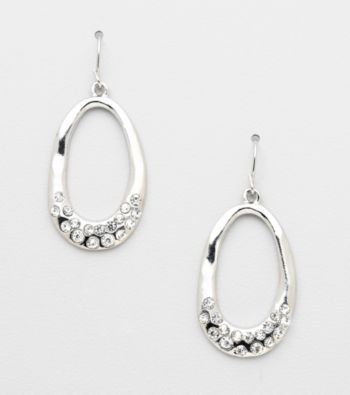 Erica Lyons® Silvertone Drop Hoop Pierced Earrings