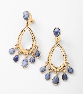 Lauren Ralph Lauren Goldtone/Blue Clip Earrings