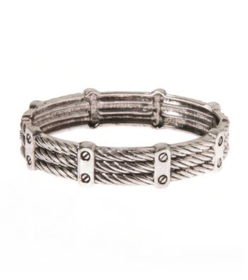 L&J Accessories Silver Rope Textured Bangle