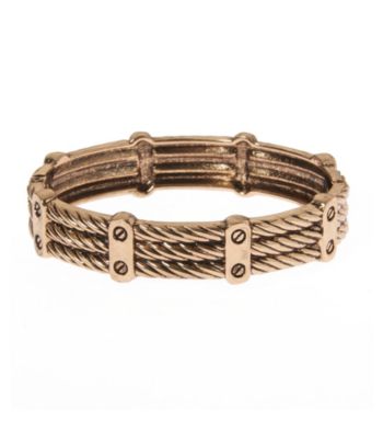 L&J Accessories Gold Rope Textured Bangle