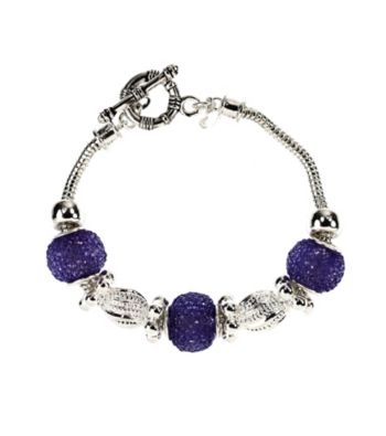 Napier® Silvertone and Purple Beaded Slider Bracelet