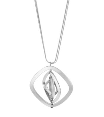 Kenneth Cole® Silvertone Geometric Orbital Pendant Long Necklace