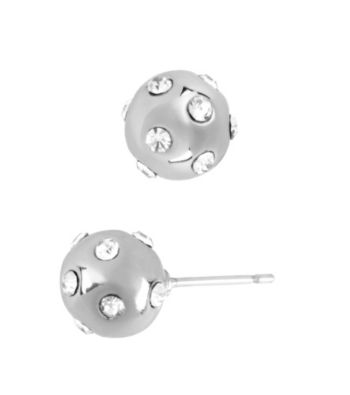 Kenneth Cole® Silvertone Pave Bead Stud Earrings