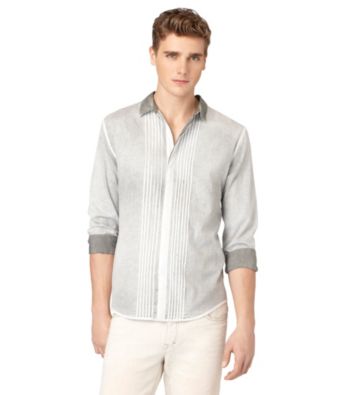Calvin Klein Jeans® Men's White Long Sleeve Ambit Stripe Woven