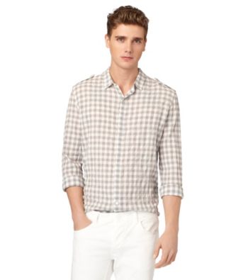 Calvin Klein Jeans® Men's Chrome Long Sleeve Scope Check Woven