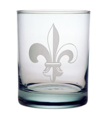 Susquehanna Glass Fleur De Lis Collection Set of 4 Double Old Fashioned Rocks Glasses